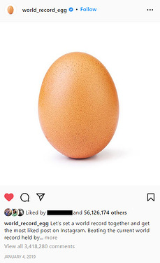 The egg. Via: https://www.instagram.com/p/BsOGulcndj-/